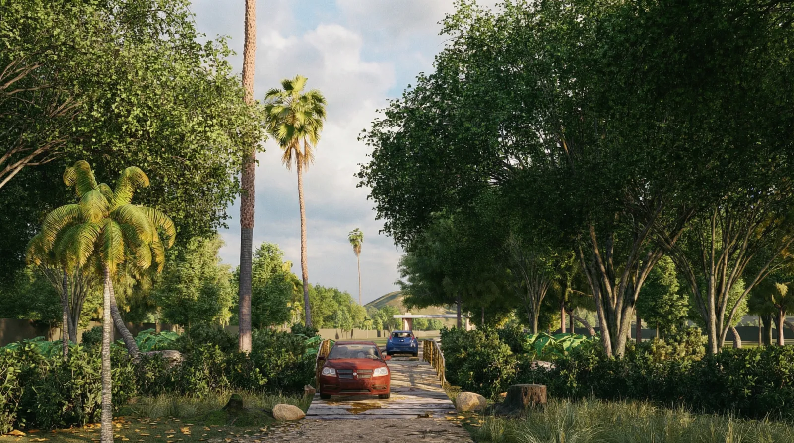 Render ilustrativo: vía interna arborizada de Altos de San José